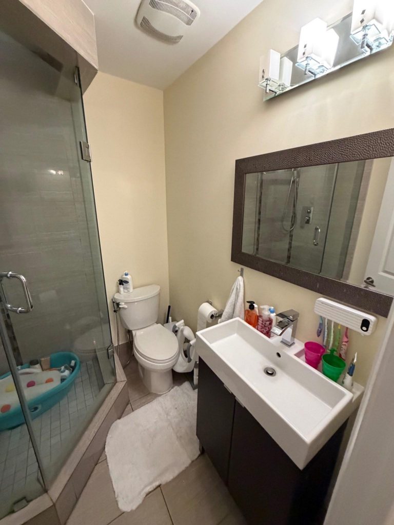 Bathroom in a four-bedroom Toronto townhouse during a Leronzo Cleaning deep cleaning service